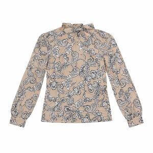 CALVIN KLEIN Women’s Long Sleeve Blouse Paisley Pink Black White Size Small